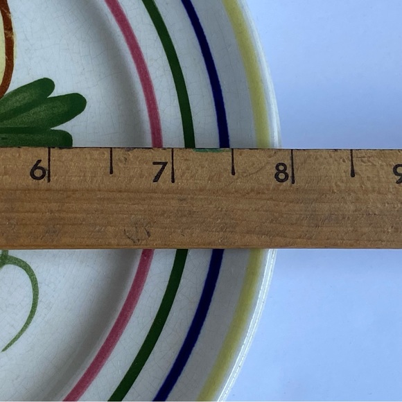 Vintage Blue Ridge Southern Pottery Luncheon Plate Fruit 8” Set Of 2 Rings USA - Picture 5 of 16